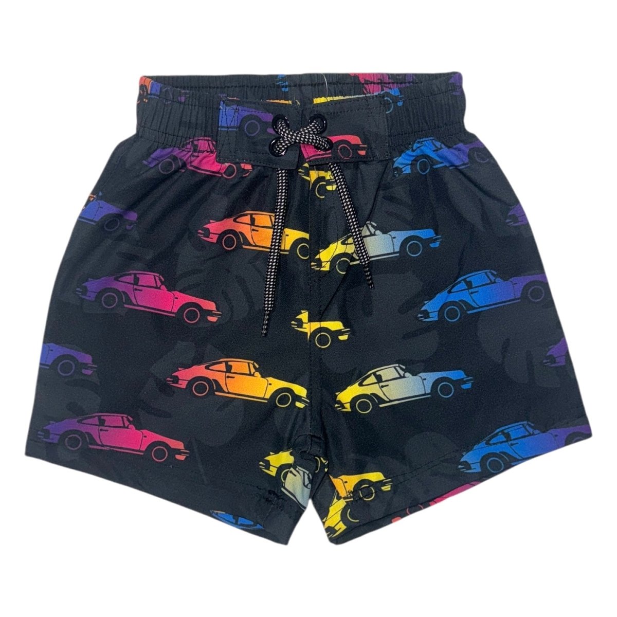 MISH MISH RACE CARS & PALM TREES SWIM TRUNKS