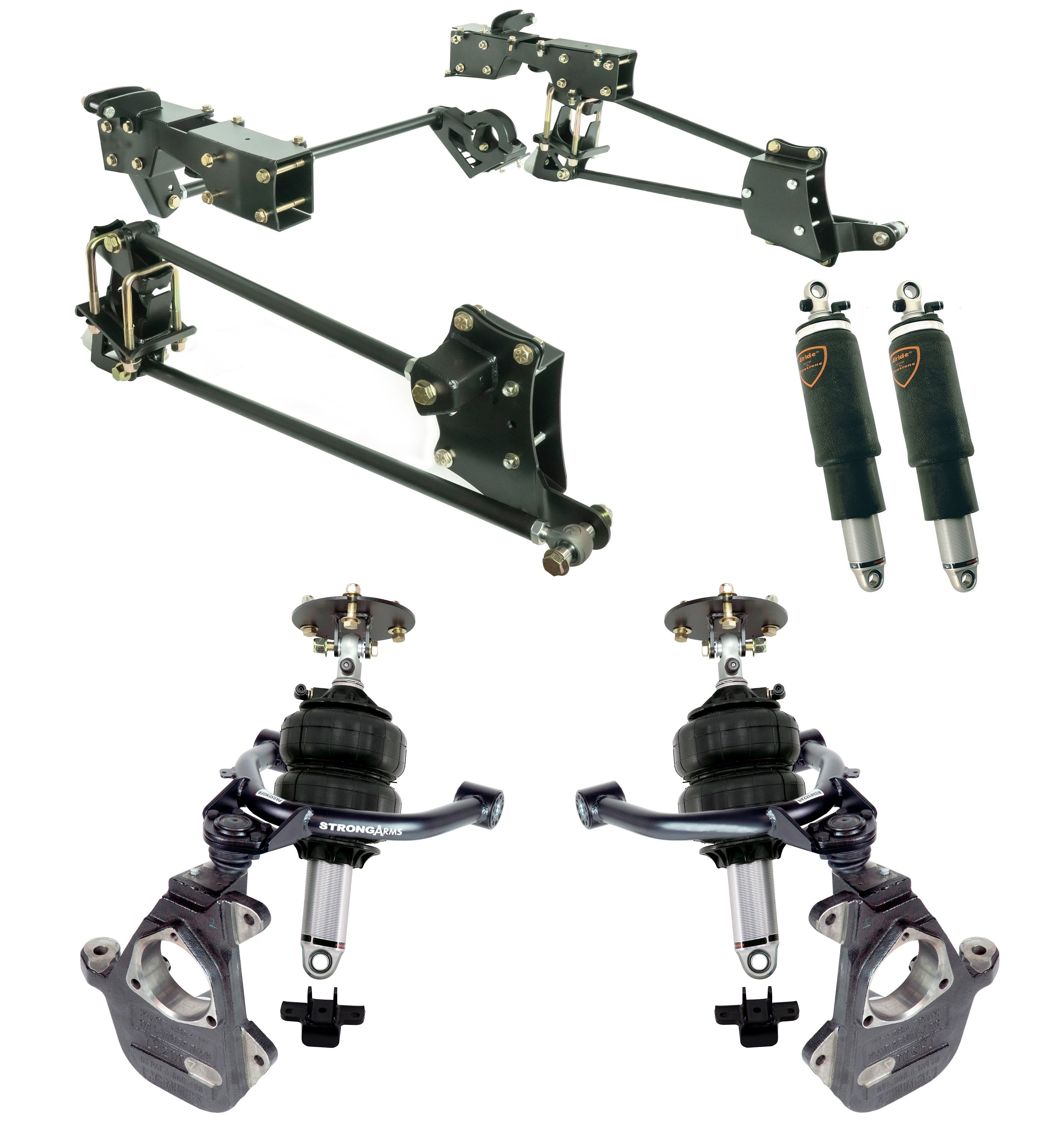 Ridetech 11710297 HQ Air Suspension System for 2014 2018 GM 1500 w/ OE stamped steel or alu. arms.