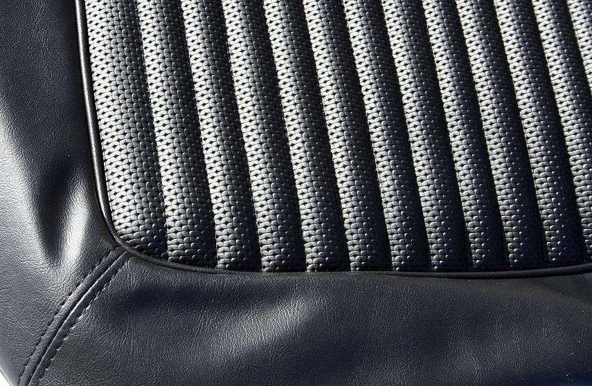 TOMS OFFROAD Black Front Bucket Seat Vinyl Upholstery w/Texture, 66 77 Ford Bronco