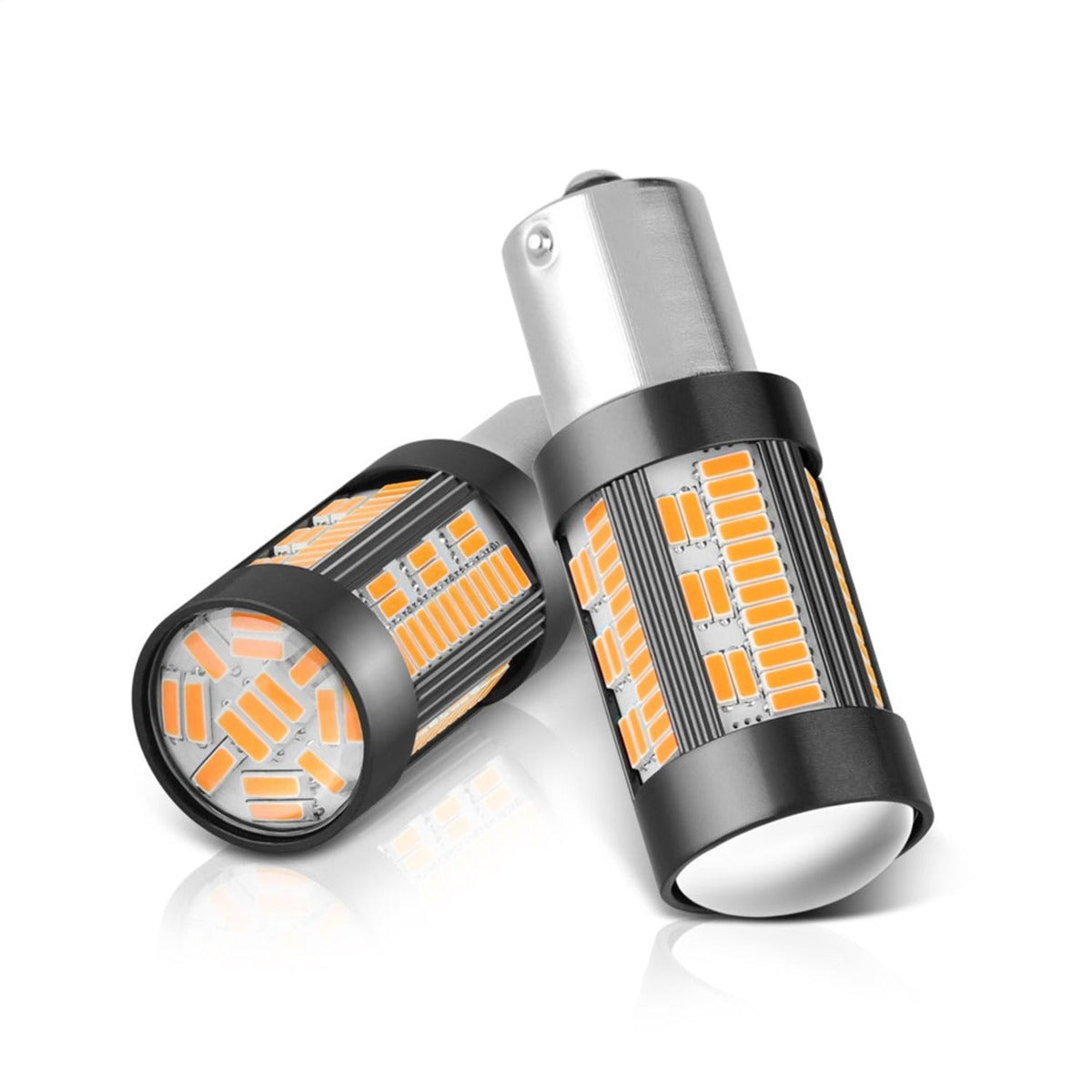 XTUNE POWER 9044625 Crisp and Radiant 16 x CREE Chip Machine Soldered Into Each Bulb White Color Amber 1 Pair 1156 BA15S