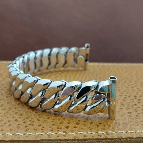 19mm 18mm White Gold Fil Speidel Sir Galahad Short 1950s Vintage Watch Band