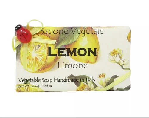 HANDMADE ITALIAN LUXURY SAPONE VEGETALE “LEMON” VEGETABLE SOAP 10.5 OZ. ALCHIMIA