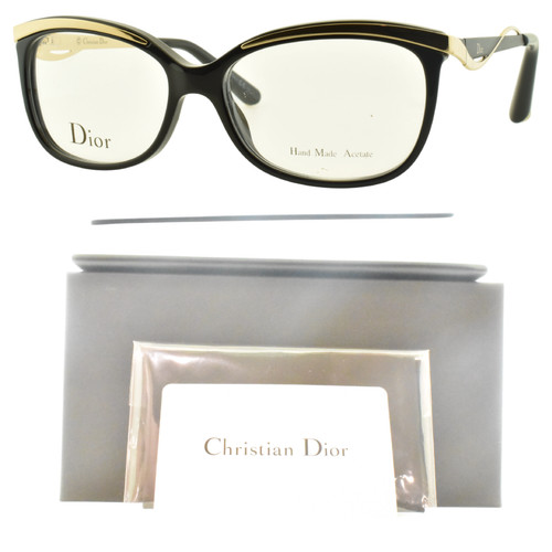 NEW!! CHRISTAIN DIOR CD3280 QXT Black Rose G Cat Eye Full Rim Optical Frame