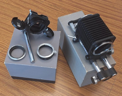 MINT+ Nikon F Nippon Kogaku Bellows Attachment Model II + Slide Copying Adapter+