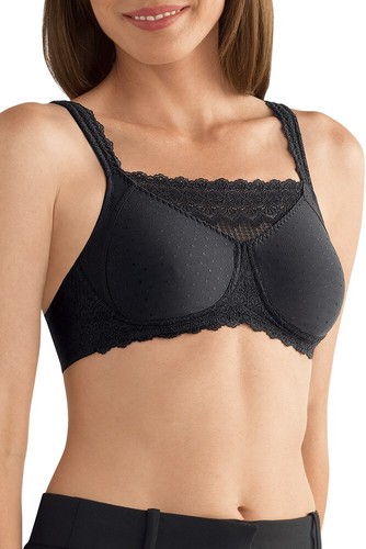 Amoena Dana Soft Cup Non Wired Camisole Pocketed Mastectomy Bra   BLACK   32AA