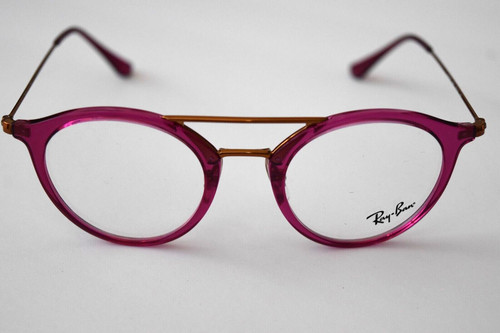 Ray Ban Optical Small Round Fuchsia Copper RB7097 5631 49 21 145 Eyeglasses