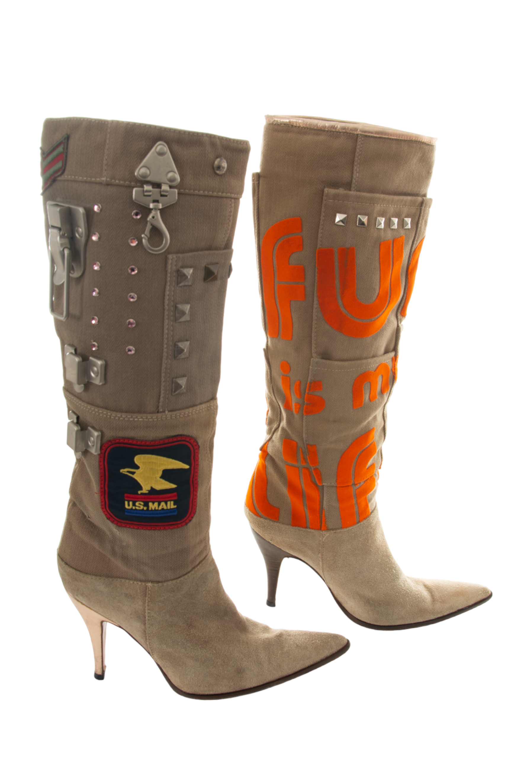 DOLCE AND GABBANA Fun is My Life Cargo Boots