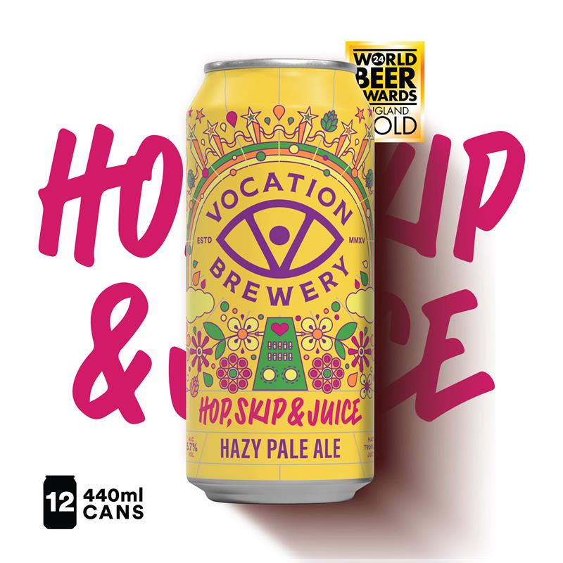VOCATION BREWERY 12PK Hop, Skip & Juice   5.7% Hazy Pale Ale 440ml