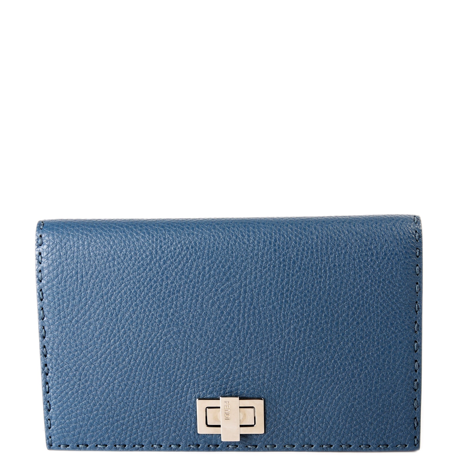 FENDI 8M0318 Selleria Mini Peekaboo Clutch Blue