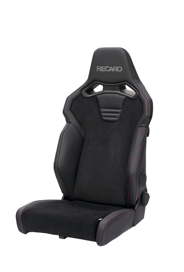 RECARO JAPAN Recaro SR C ASM Limited A/R Reclinable Sport Seat   Black Leather / Alcantara / Red Stitch