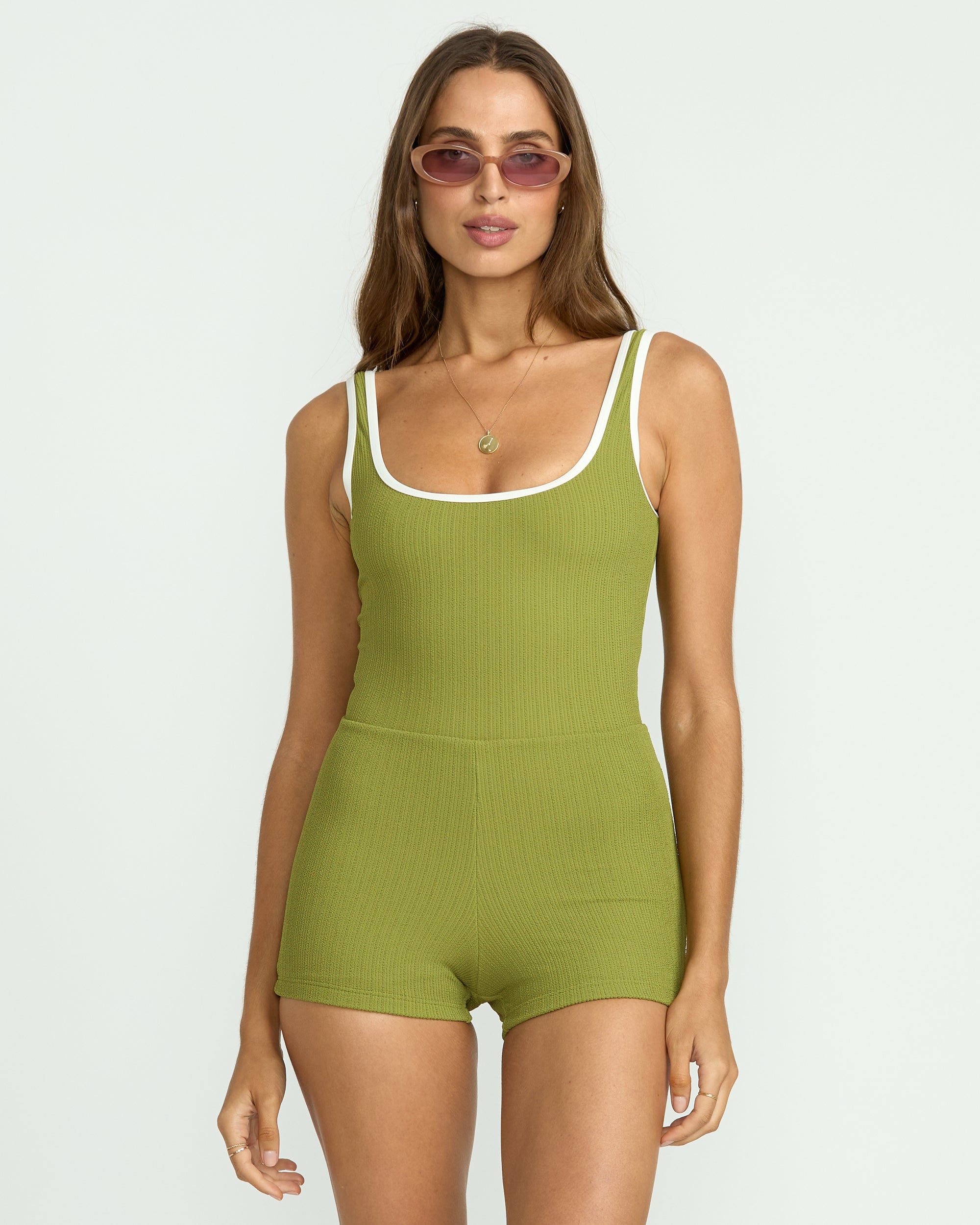 O5 BILLABONG Sunrays Retro One Piece Surf Suit   Ranger Green