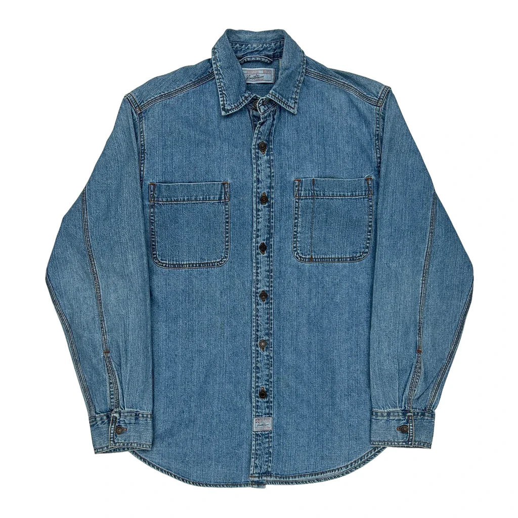 THRIFTED Levis Denim Shirt   Small Blue Cotton