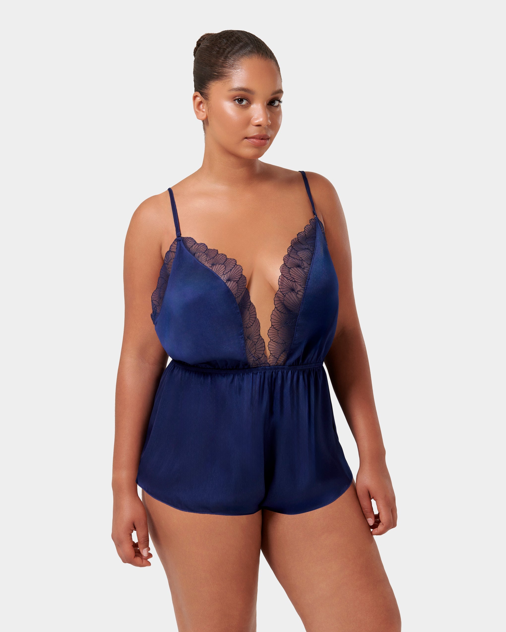 BLUEBELLA   US Vermont Luxury Satin Teddy Navy Blue