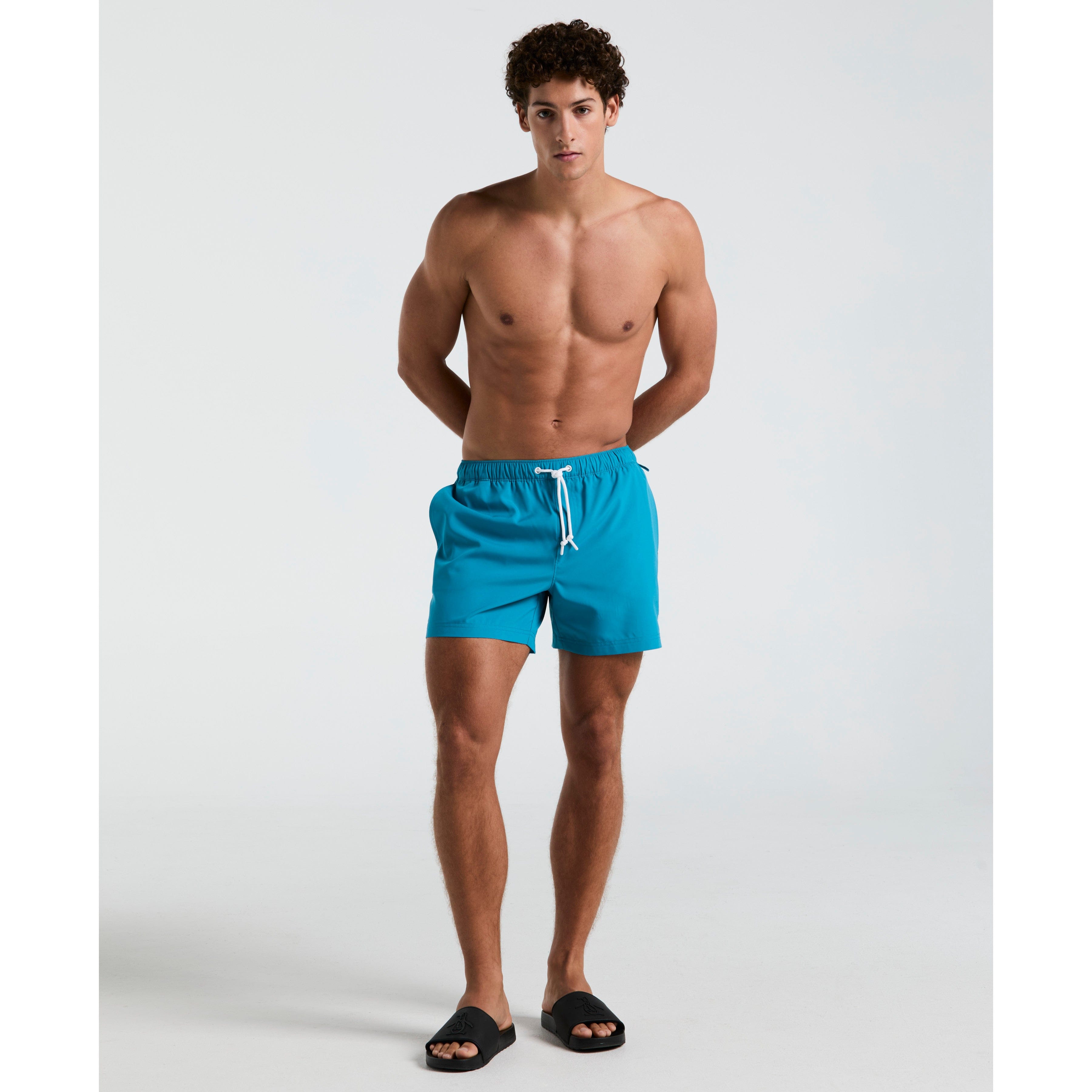 ORIGINAL PENGUIN 5" Box Solid Swim Short