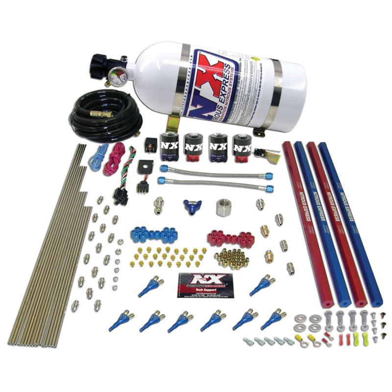 Nitrous Express Shark/Gas (200 600HP) 2 Solenoid Nitrous Kit w/10lb Bottle