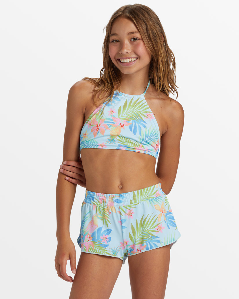 Billabong Girls In Da Jungle Boardshorts Blue Glow