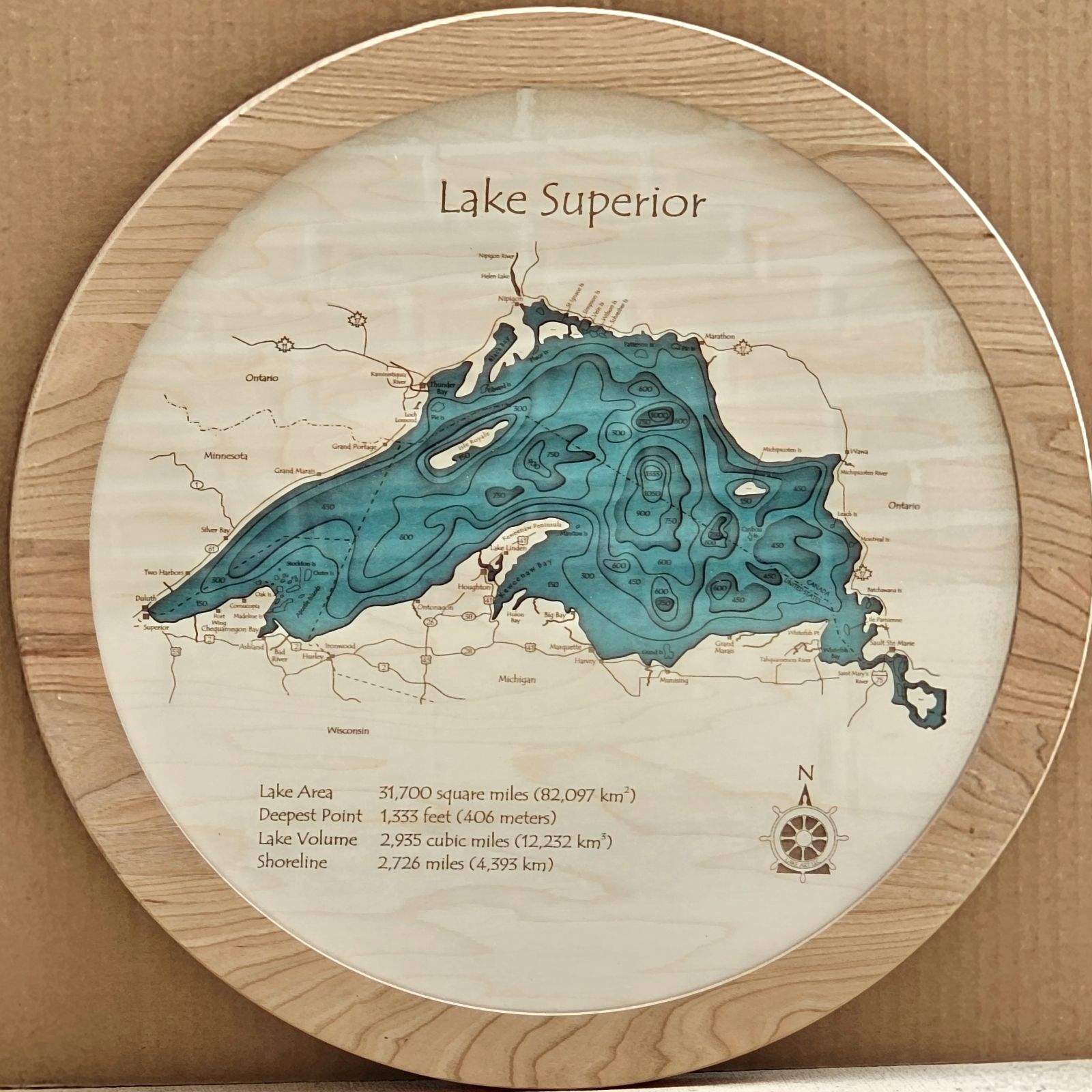 RED BARN COMPANY STORE Lake Superior   Lazy Susan   Bathymetry