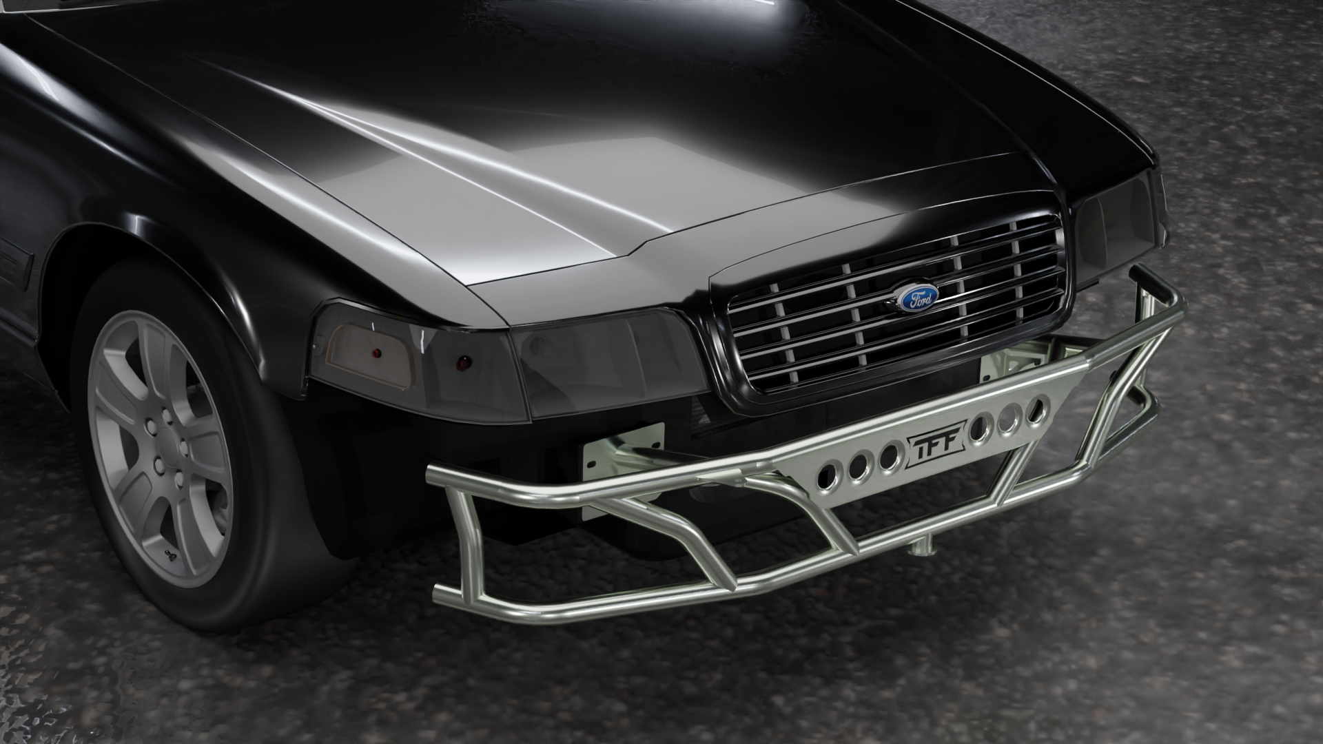 TRUE FOCUS FABRICATION Ford Crown Victoria   Mercury Grand Marquis   Lincoln Town Car   Front Dual Row Bash Bar