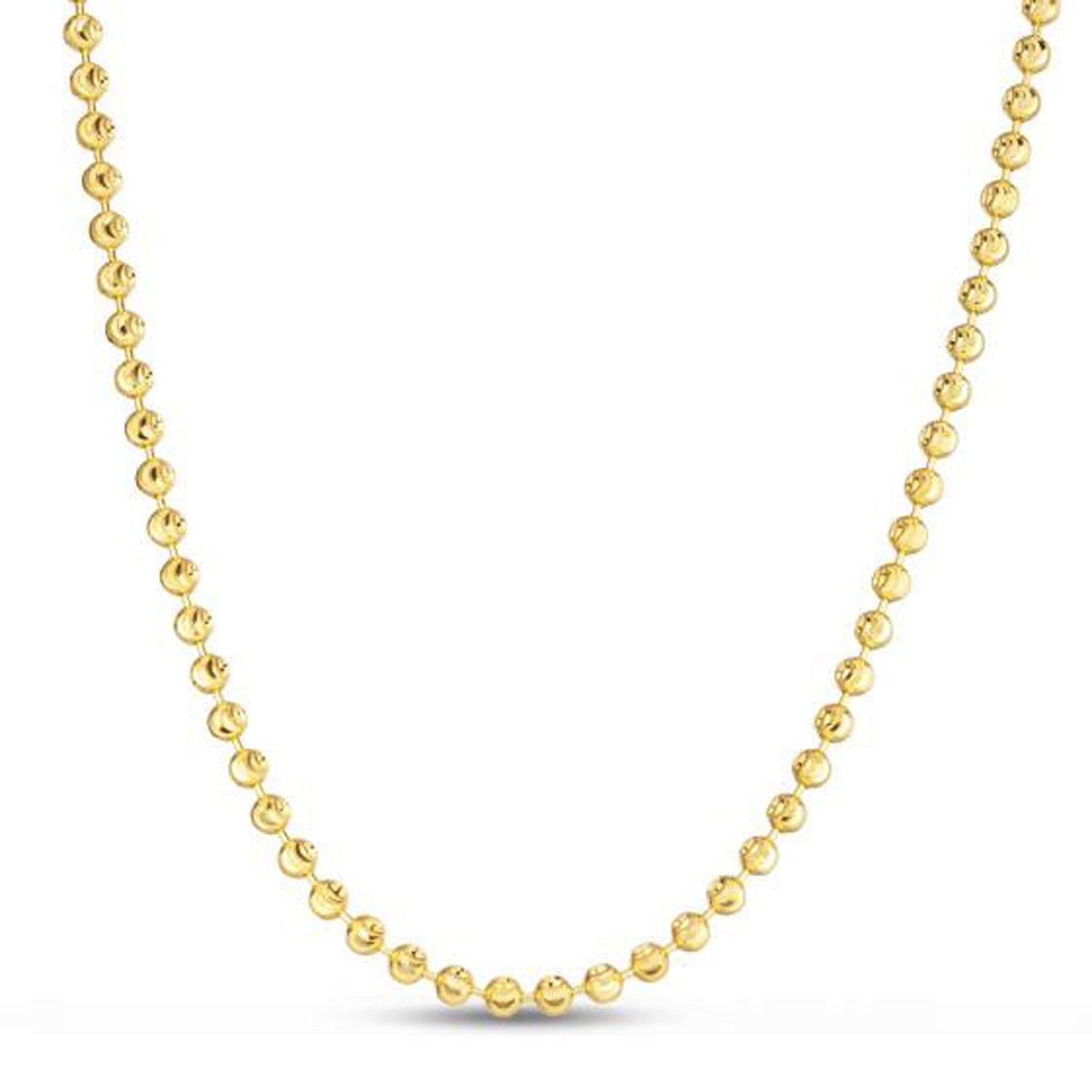 RCJ Moon Cut Bead Chain in 14k Yellow Gold (4.00 mm)