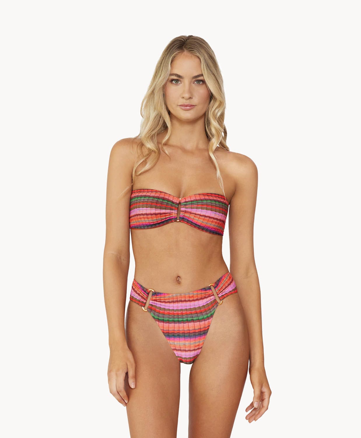PQ SWIM Jetty Stripe Detail Fanned Bottoms  (FINAL SALE)
