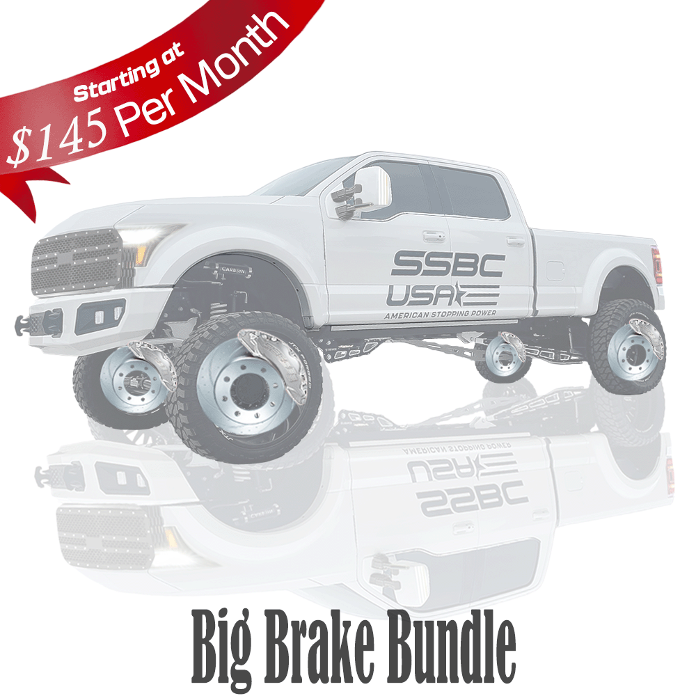 SSBC USA American Made 4 Wheel B8 Barbarian 8 Piston Direct Fit Billet Aluminum Big Brake Bundle. Clear A404 30A31 BBB