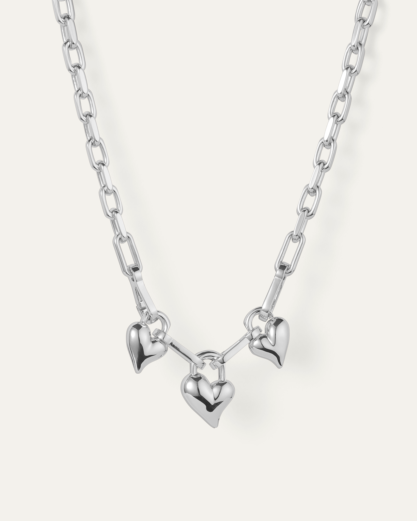 JENNY BIRD US Padlock Triple Heart Pendant Necklace