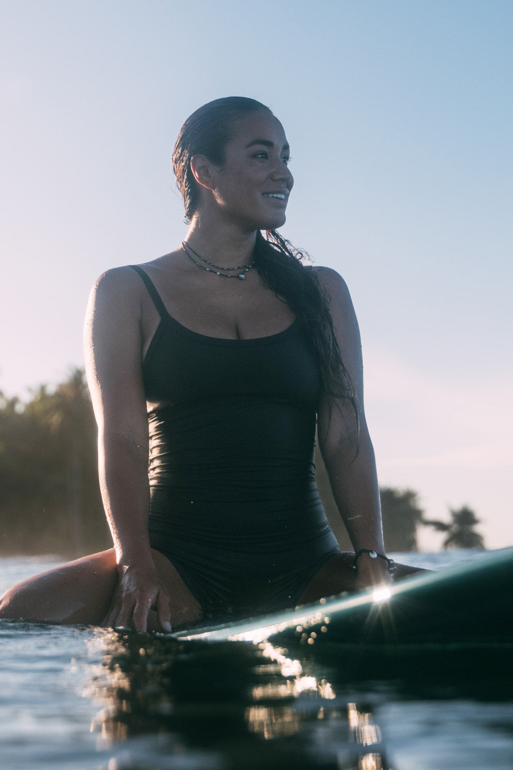 JOLYN X ERYN KROUSE Rebecca Romper One Piece Swimsuit   Black