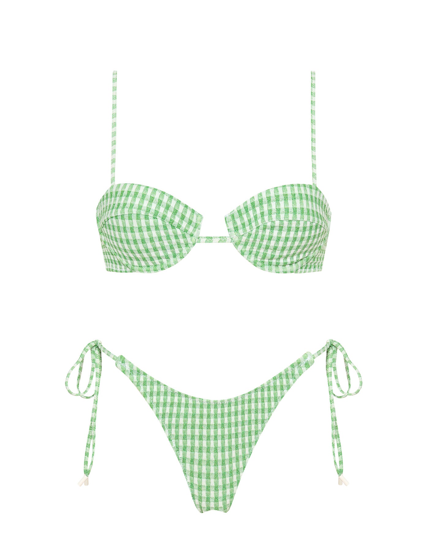 TRIANGL MALA   VORINA Check Balconette Bikini Set