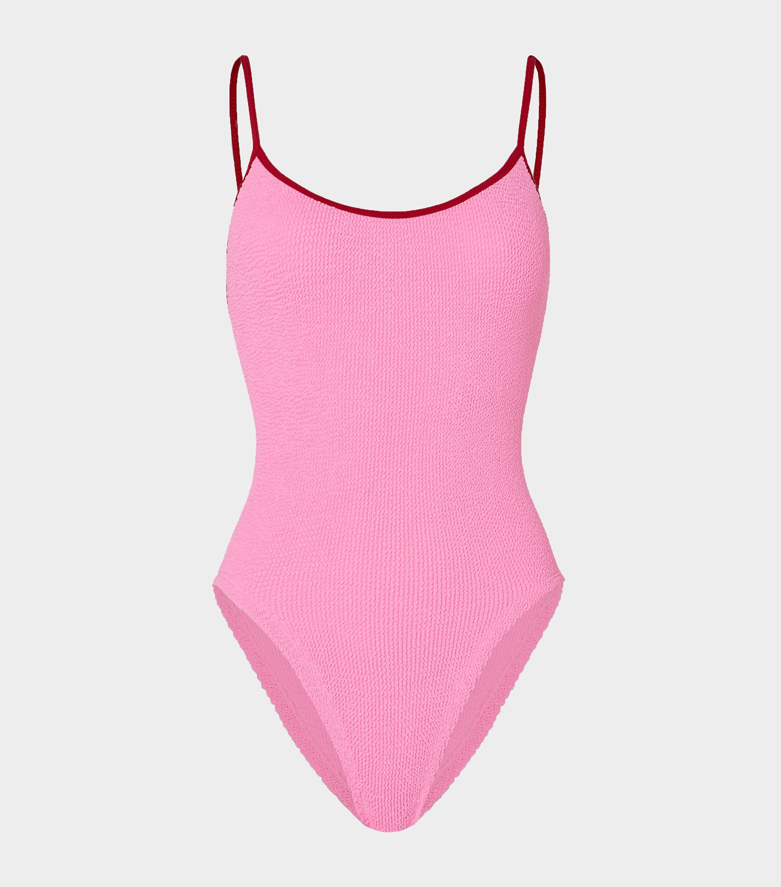 HUNZA G Pamela Swim Contrast   Bubblegum Red