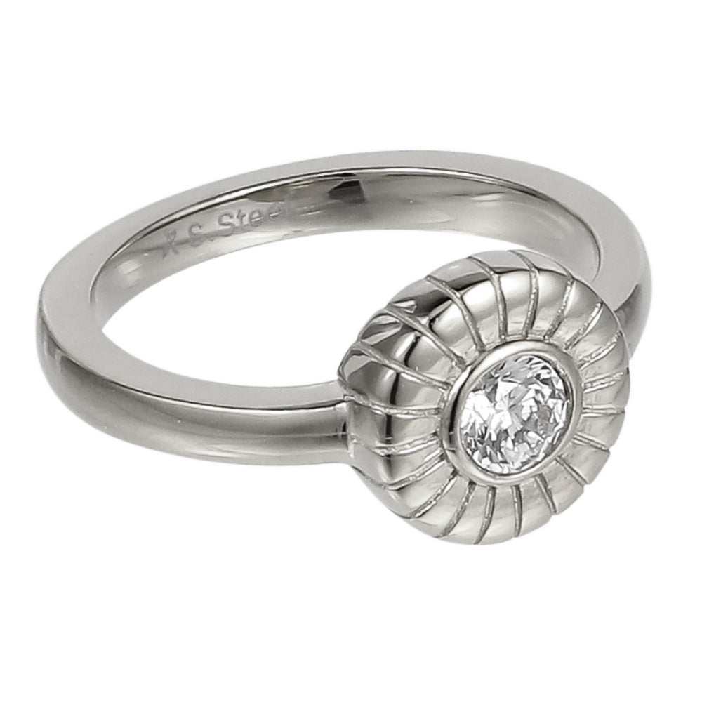FREE STYLE RSS1121 STAINLESS STEEL RING WITH CZ