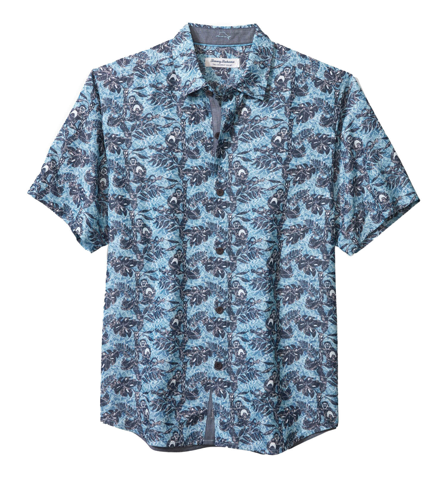 TOMMY BAHAMA MENS Tommy Bahama IslandZone Coconut Point Capuchin Vines Camp Shirt   Pool Tile