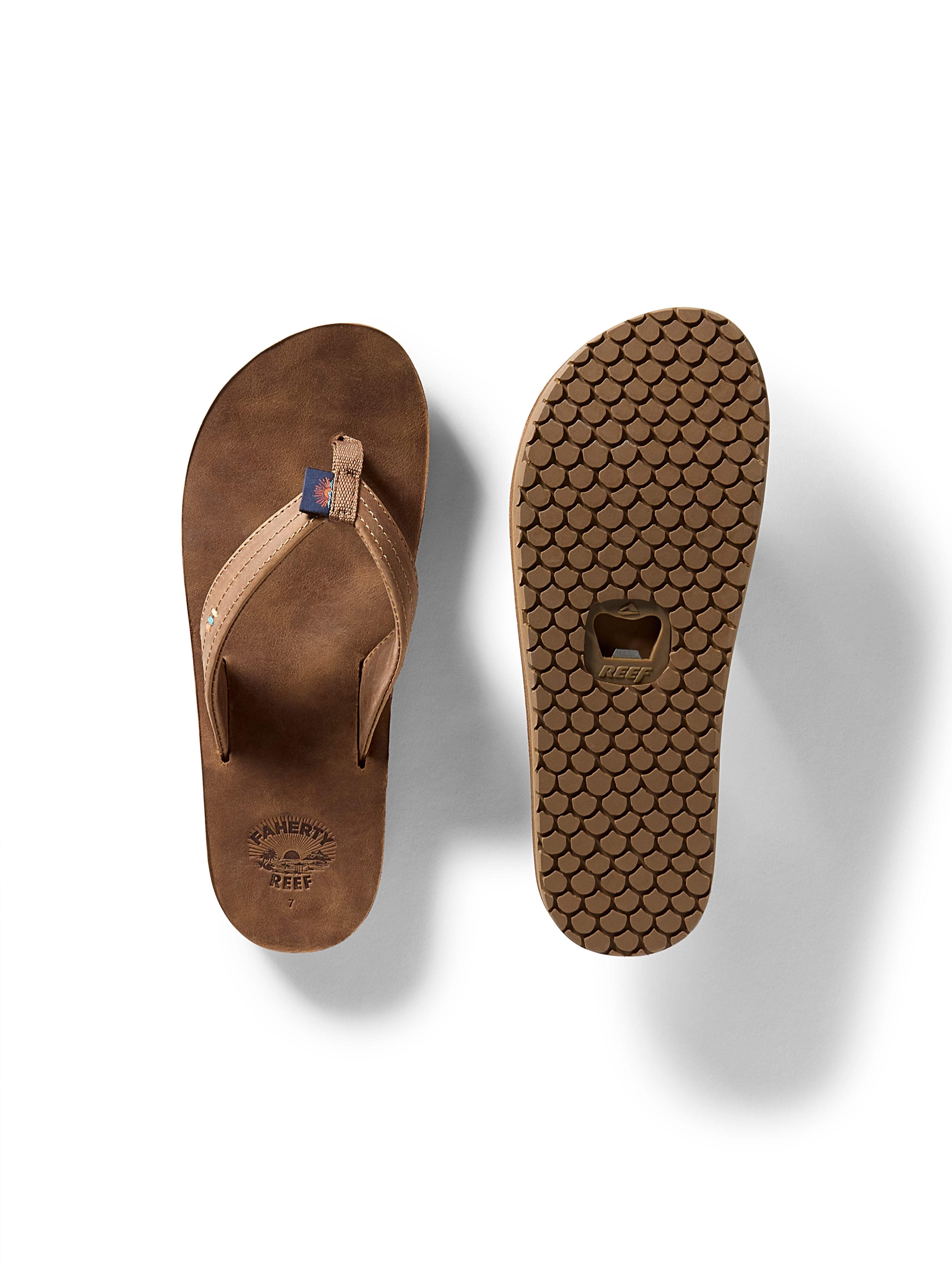 Faherty X REEF Women's Drift Away Flip Flop   Dark Brown