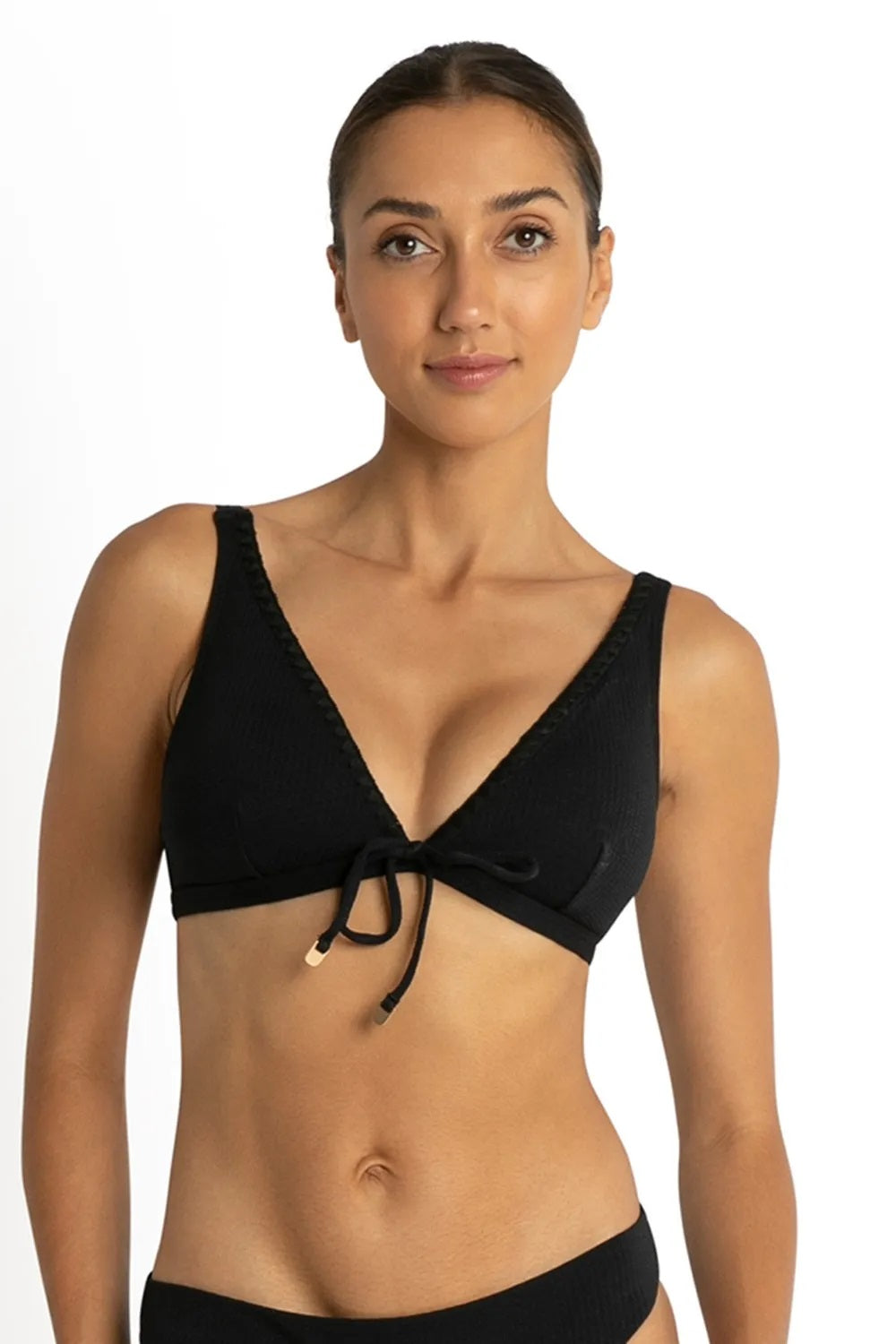 SUNSEEKER COACHELLA TIE FRONT BRA BLACK & LILLAC   SS12377
