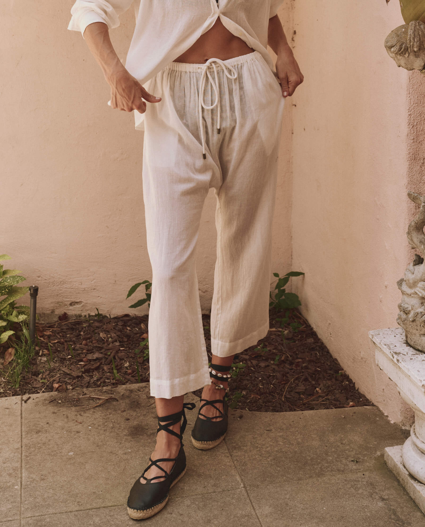 THE GREAT. SP25 SWIM The Reef Pant.    White
