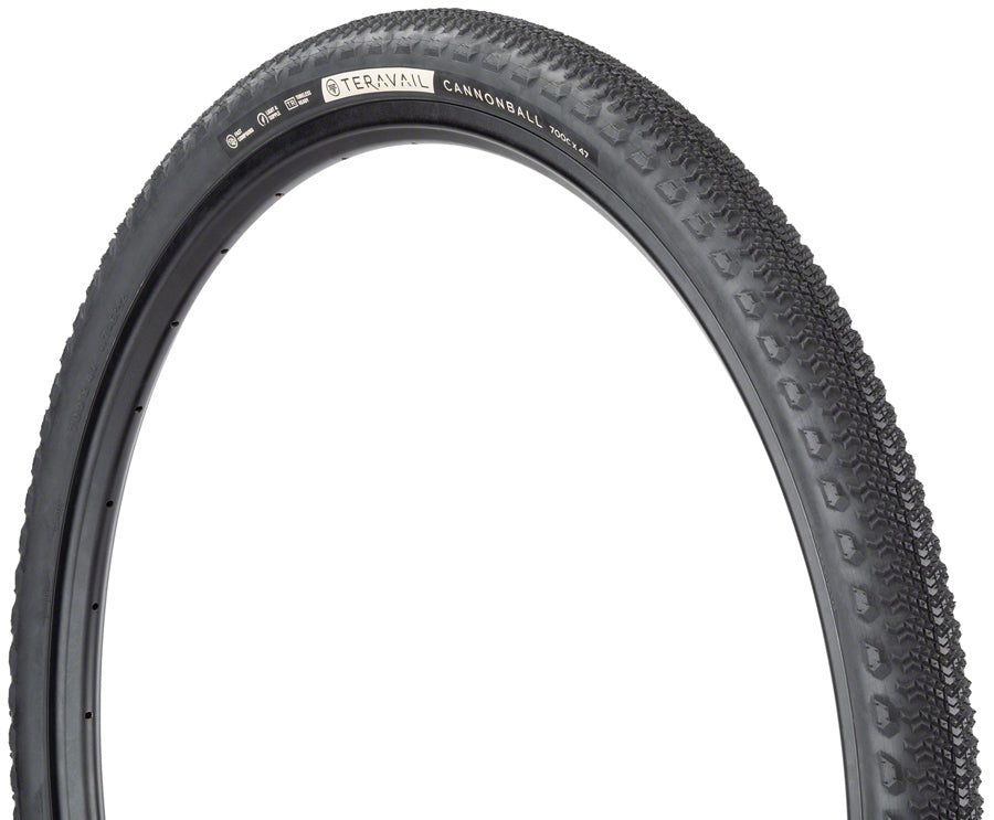 Teravail Cannonball Tire 700 x 47 Tubeless Folding Black Durable Gravel 19 000148