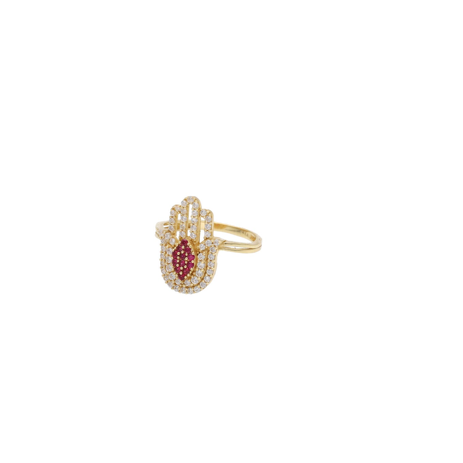VEKA JEWELRY 14K Gold Hamsa Ring