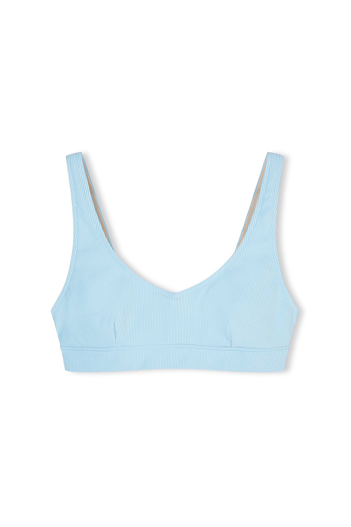 ZULU & ZEPHYR Signature Stripe Waistband Bralette Top   Shallow Blue