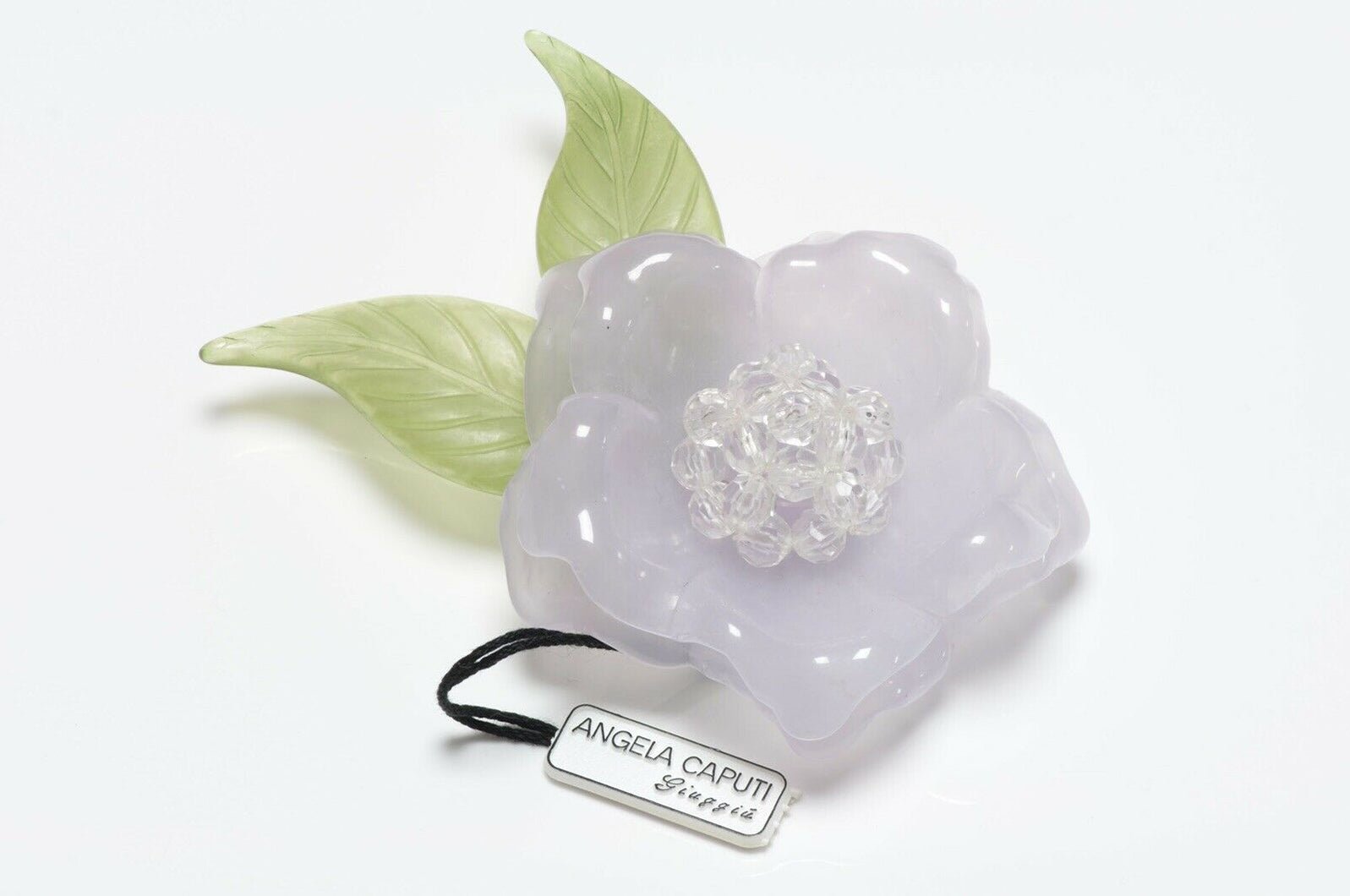 DSF ANTIQUE JEWELRY Angela Caputi Resin Camellia Flower Brooch