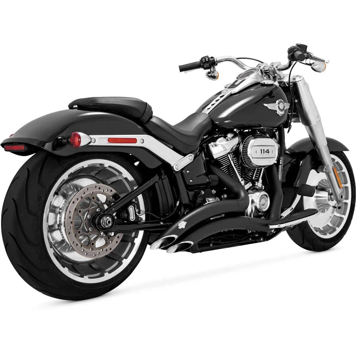 VANCE AND HINES Vance & Hines 46075 Black Big Radius 2 2 Exhaust for 18 19 Harley Softail FLFB FXBR