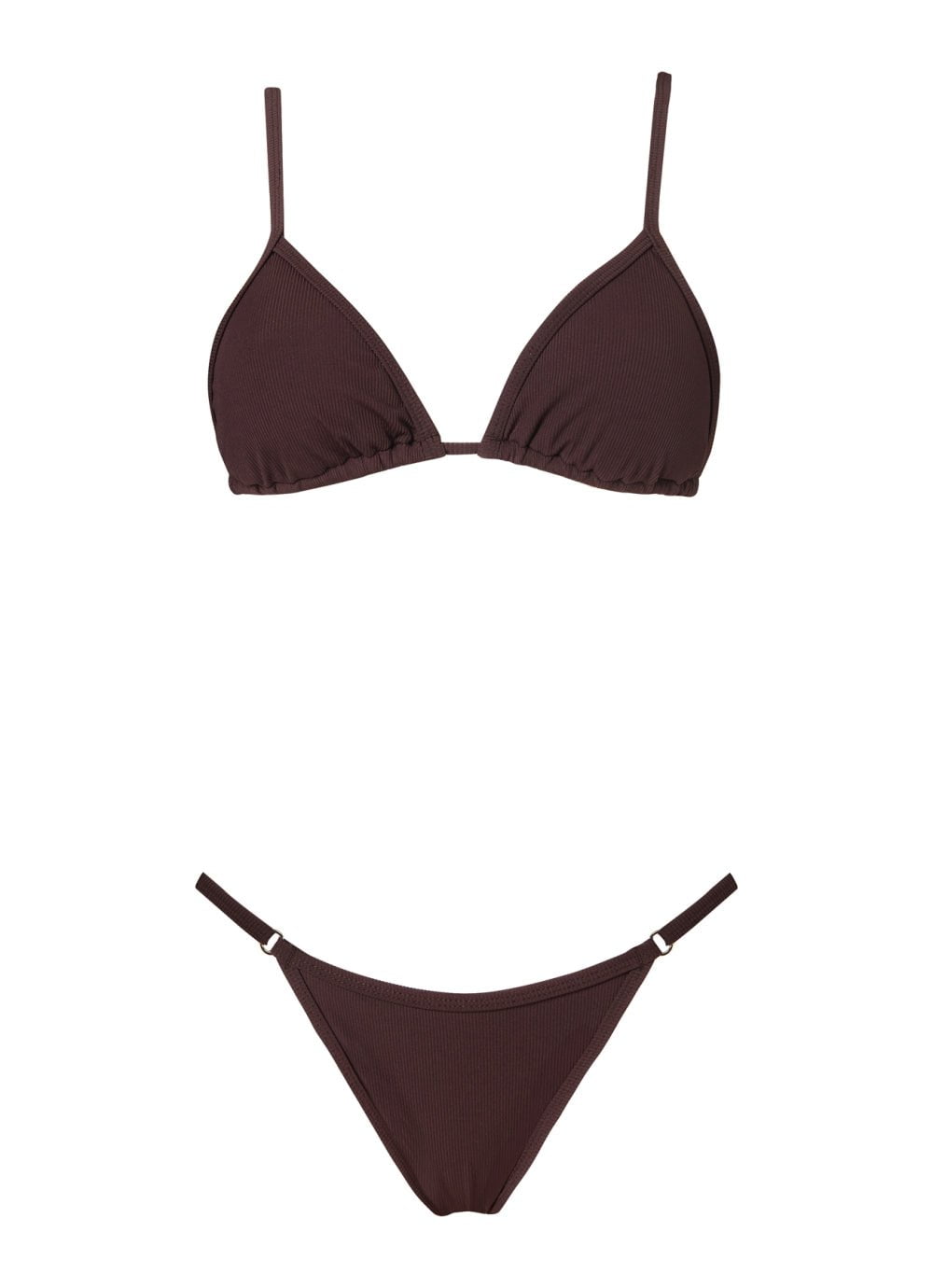 STEFANIA FRANGISTA Quinn Triangle Bikini Rib Chocolate