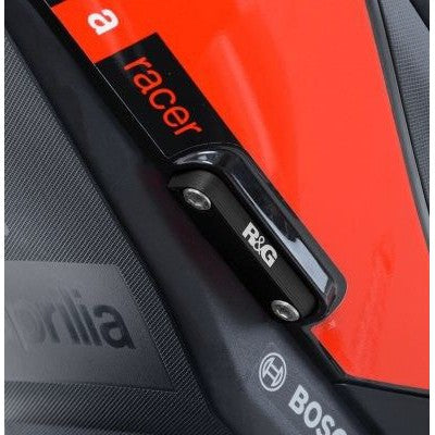 R&G Racing Black Footrest Delete Blanking Plate Kit For 2019 2024 Aprilia RSV4 1100 Factory