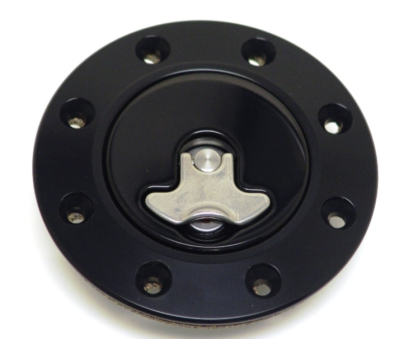 Ridetech 66 67 Chevy Nova Locking Gas Cap (Black Anodized)