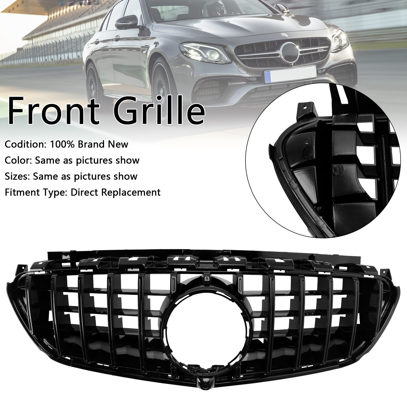VIPIH Front Bumper Grille Grill Fit Mercedes Benz W213 E63 E63S AMG 2016 2020 Only