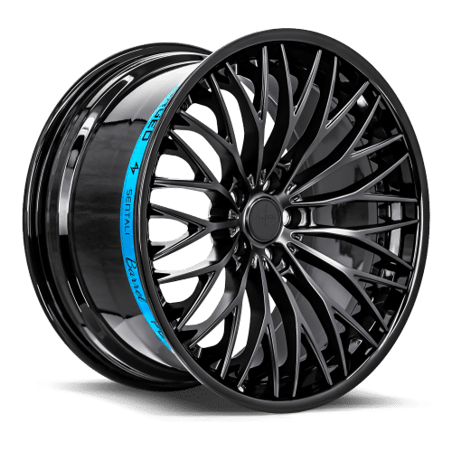 Sentali Barrel Forged Gloss Black Lip / Matte Black Centre SB1 20x9 5x120 Wheels