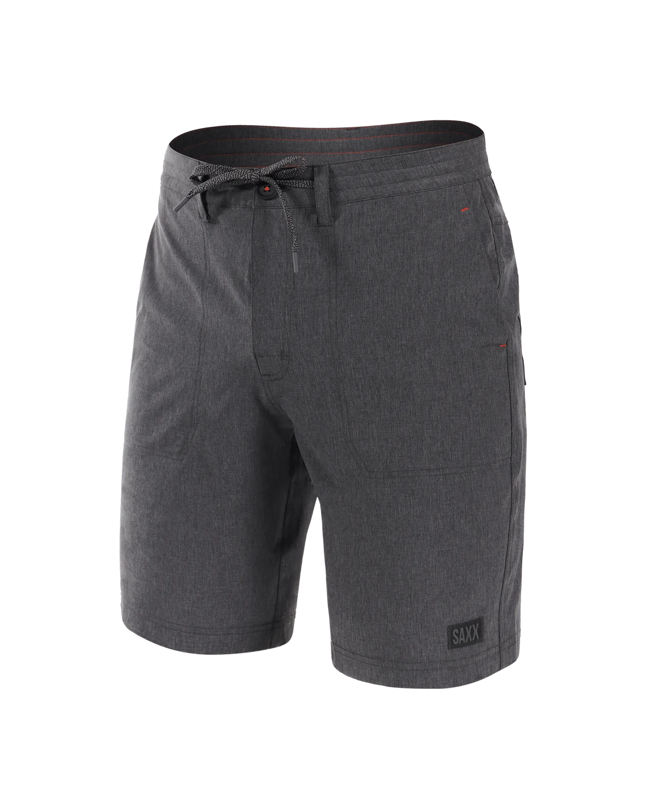 Saxx Mens Land To Sand 2N1 Hybrid 9" Short   Black Shade Heather