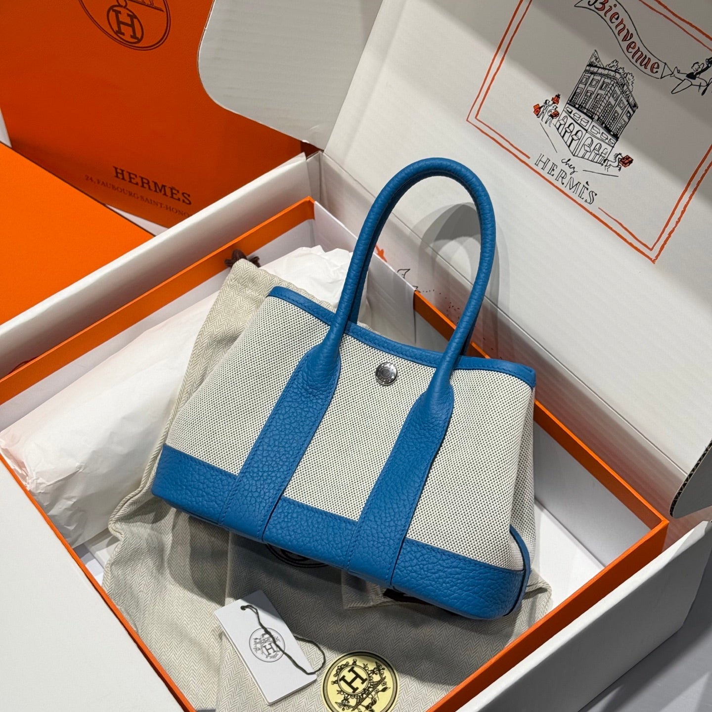 HERMES BAG HM Neo Garden 23 bag Dodger Blue Canvas and Negonda Calfskin 243334
