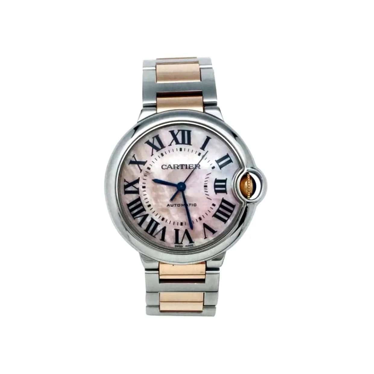 LES PIERRES DE JULIE CARTIER   Blue balloon watch yellow gold steel pink mother of pearl