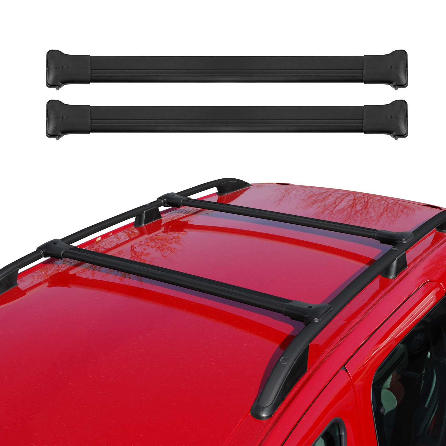 OMTEC 2011 2024 Mitsubishi Outlander Sport Roof Rack Cross Bars Black