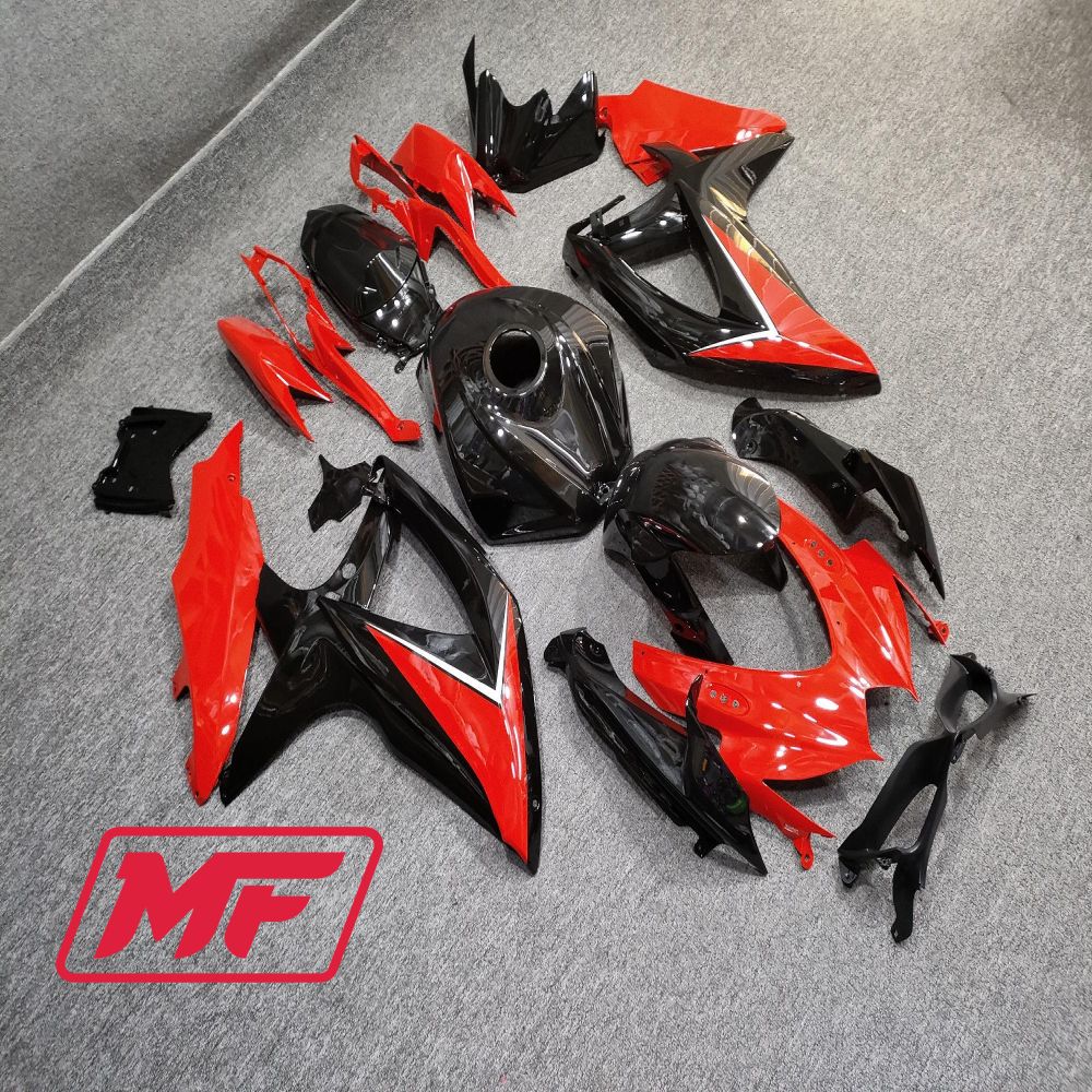Monster Fairings Full Kit Suzuki GSXR600 750 08 10 Deep Gloss Red and Black + Windshield + Gas Tank Cover