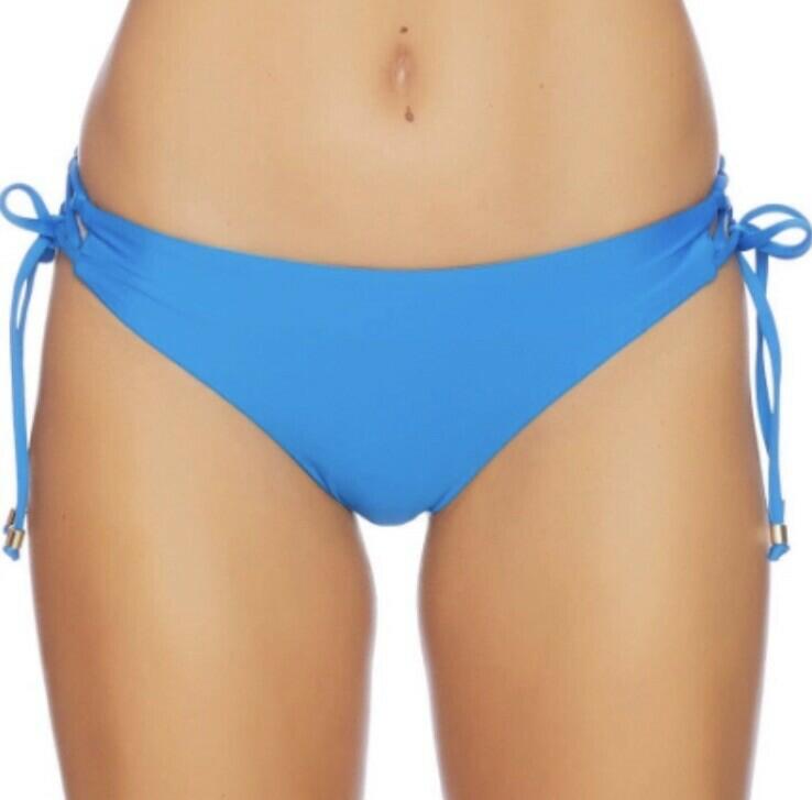 NWT Ella Moss Women's Shiny Spice Lace up Bikini Bottom Blue Size XS
